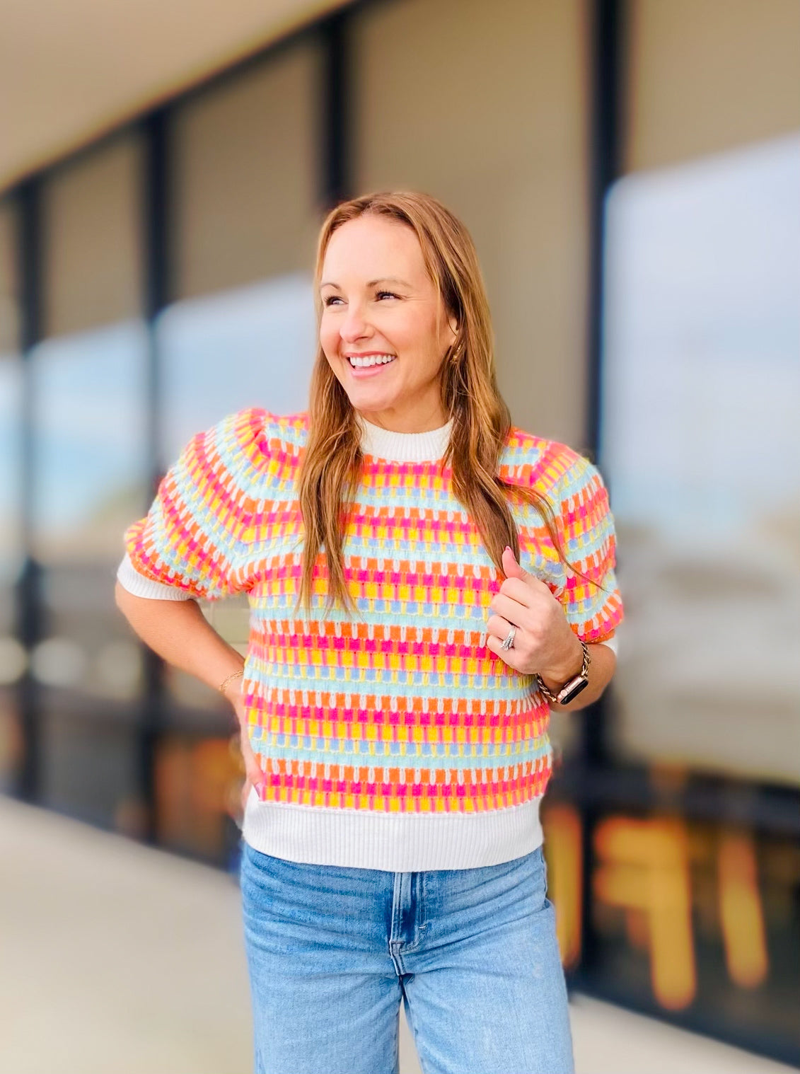 POP OF COLOR SWEATER TOP 2135