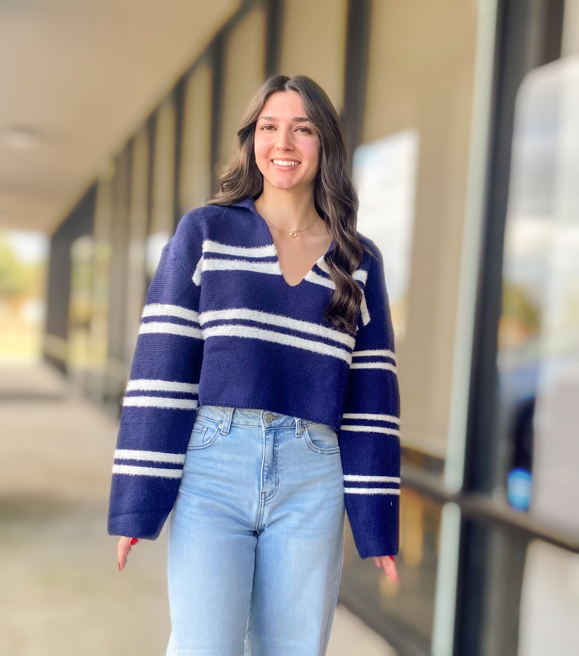 STRIPED SWEATER TOP 7393