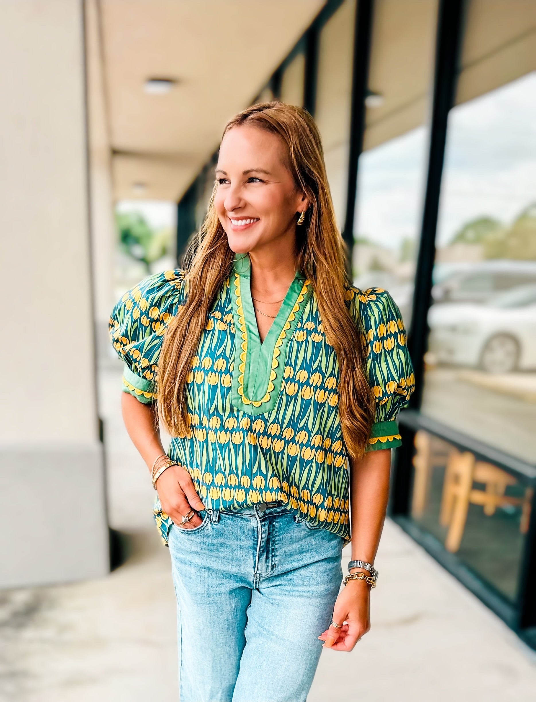 GOLDEN HOUR BLOOMS TOP