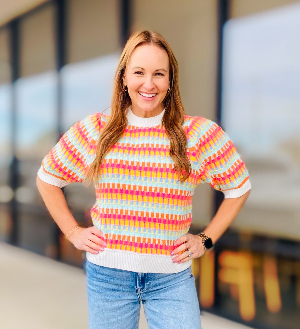 POP OF COLOR SWEATER TOP 2135