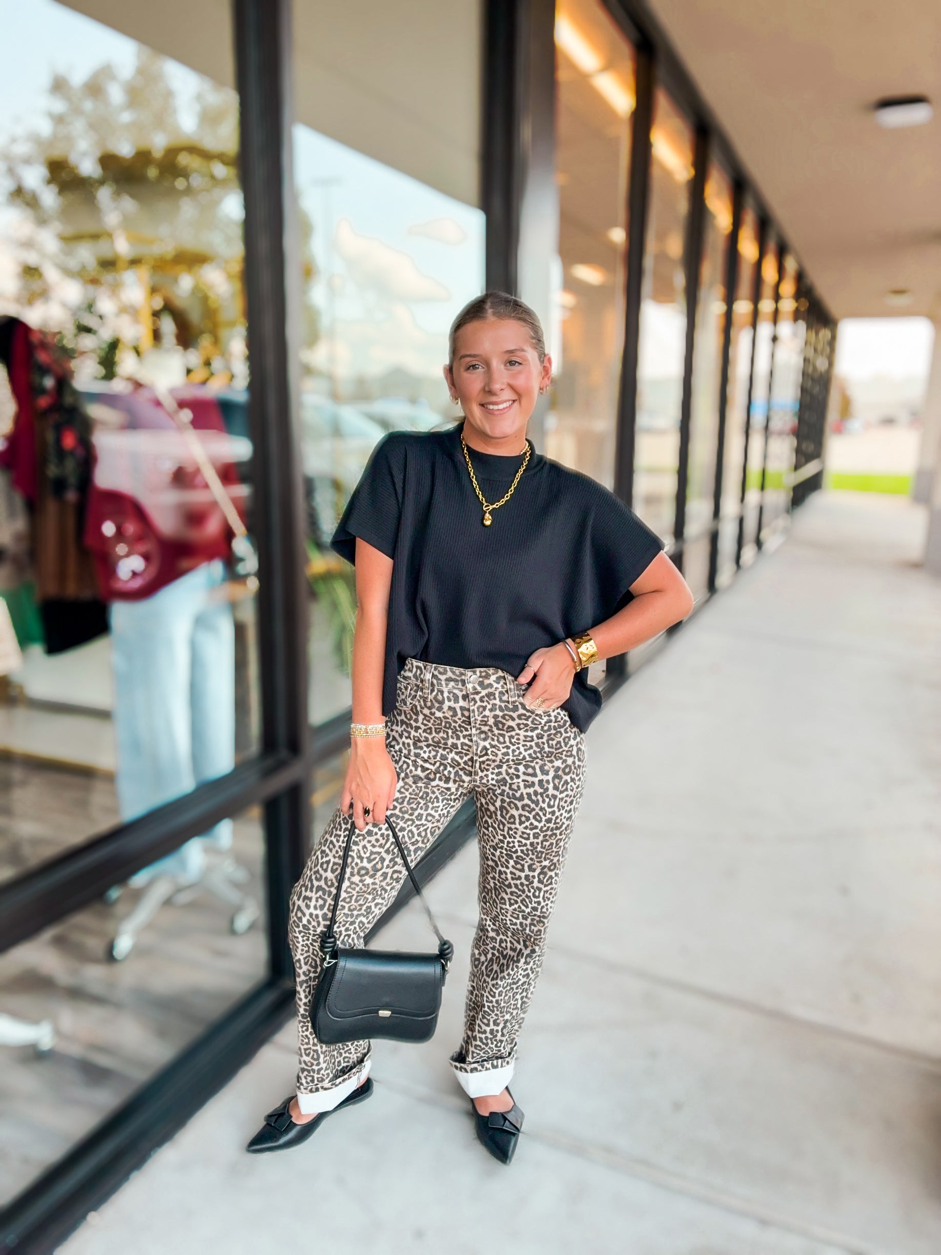 LEOPARD HIGH RISE JEAN