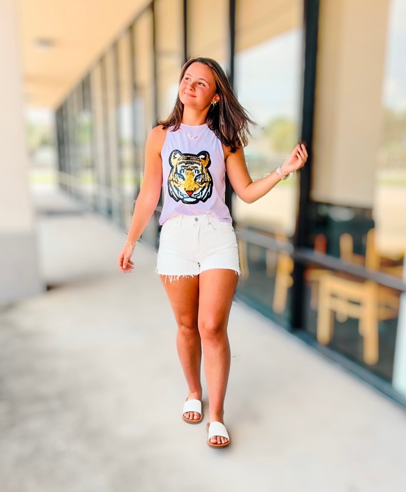 SEQUIN TIGER FACE TOP