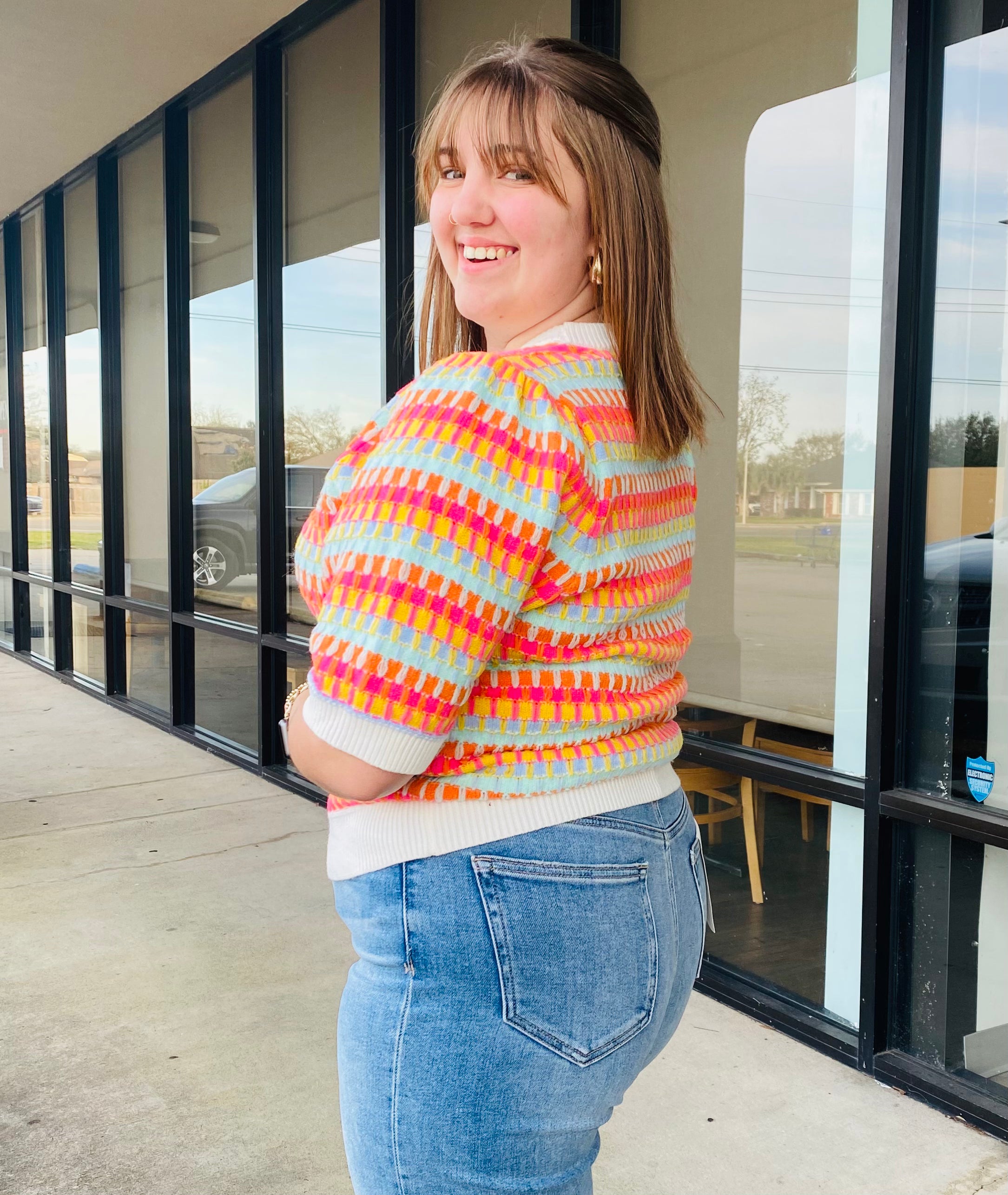 POP OF COLOR SWEATER TOP 2135