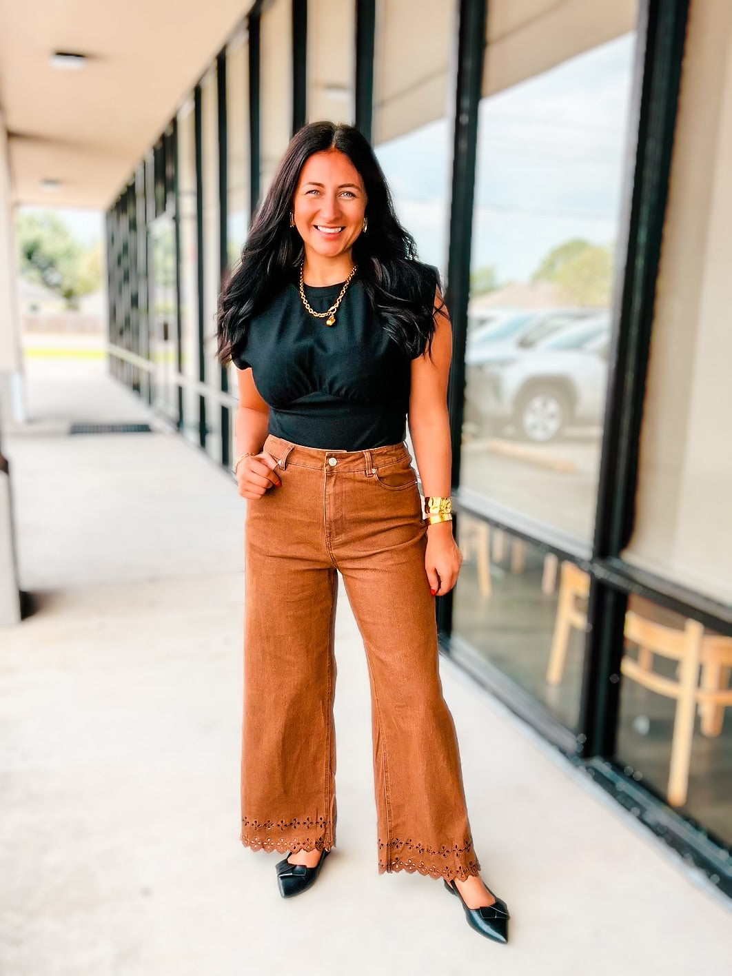 EYELET PANTS