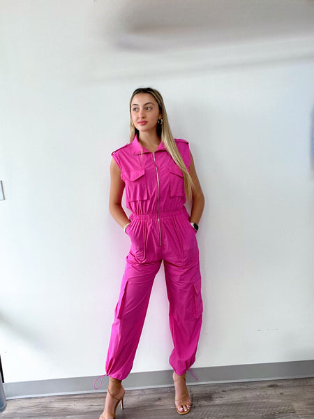 【 Aurora boutique 】French Pink Salopette Aurora Tweed Capri Set - Pink/combo | Fashion Nova